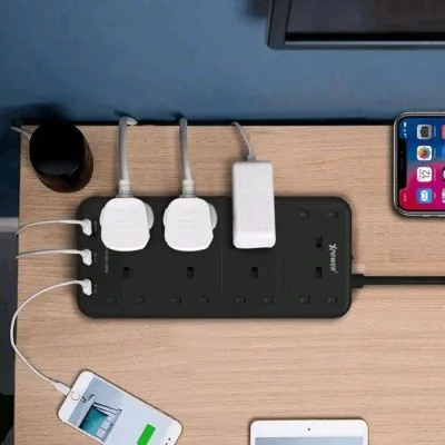 XPower PS8A 3250W 11 Output 2 Usb + 1 Type-C + 8 Uk Sockets Power Strip - Black